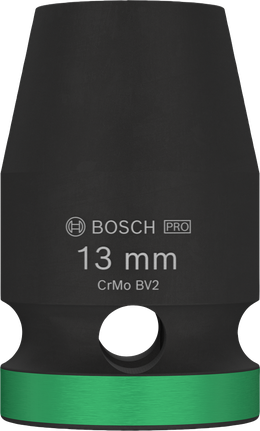 Vaso de impacto Bosch PRO de 13 mm con accionamiento de 1/2 pulgada.